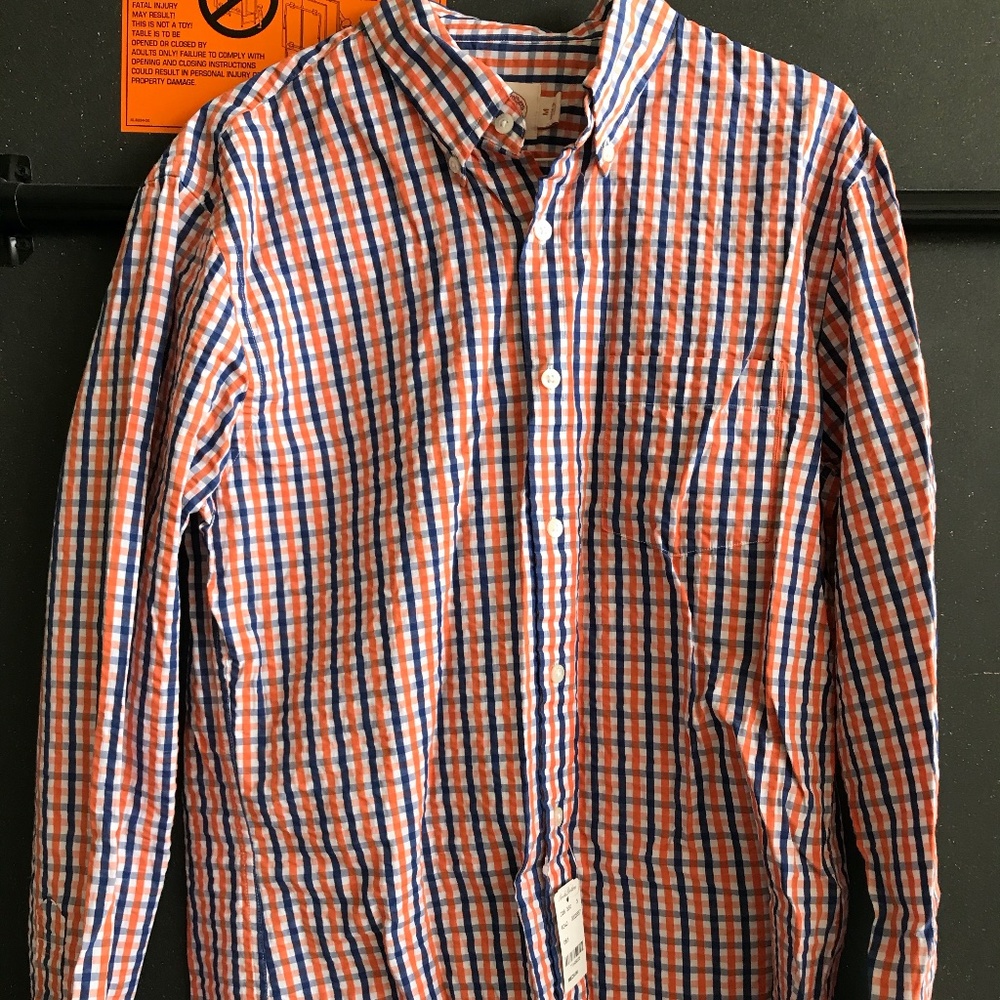 Blue and Orange Checked Brooks Brothers Shirt